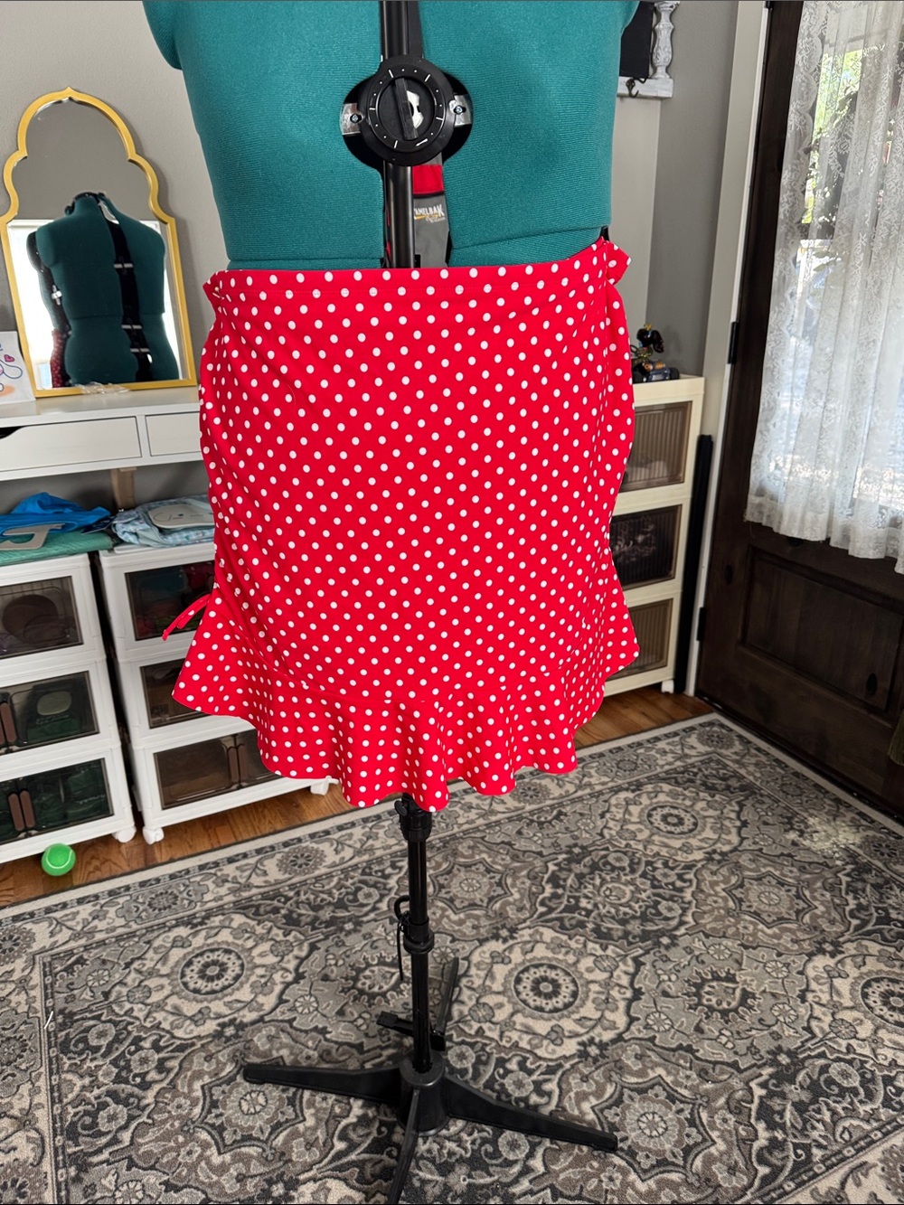 NWT Torrid Red Polka Dot Ruffle Hem swim Skirt - Classic Playful Style